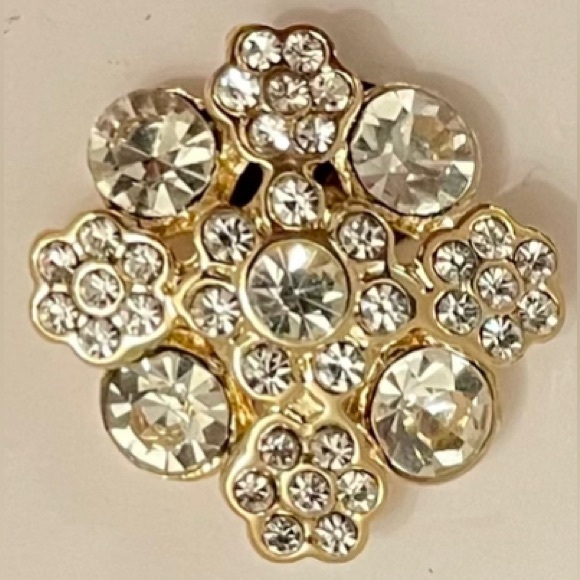 Rhinestone clip-on earrings. Gorgeous! - Picture 2 of 3
